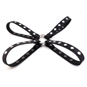 Leather Chest Harness - X Style with SNAP ON BUTTONS