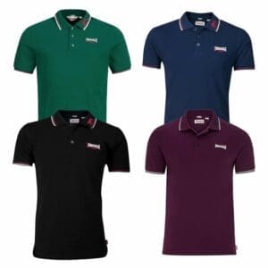 Lonsdale Lion Classic Polo Shirt 100% Cotton Pique Boxing Embroidered Slim-Fit