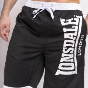 Lonsdale Clennell Black Beach Shorts Board Swimming Pants Trunks Surfing