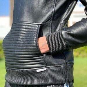 Mr Riegillio Black Leather Hoodie